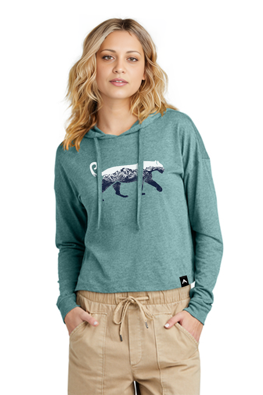 Leopard Hoodie - Light Blue (Womens)